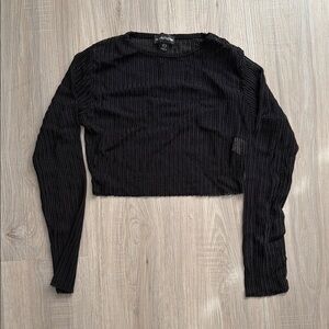 Black Long Sleeve Knit Top